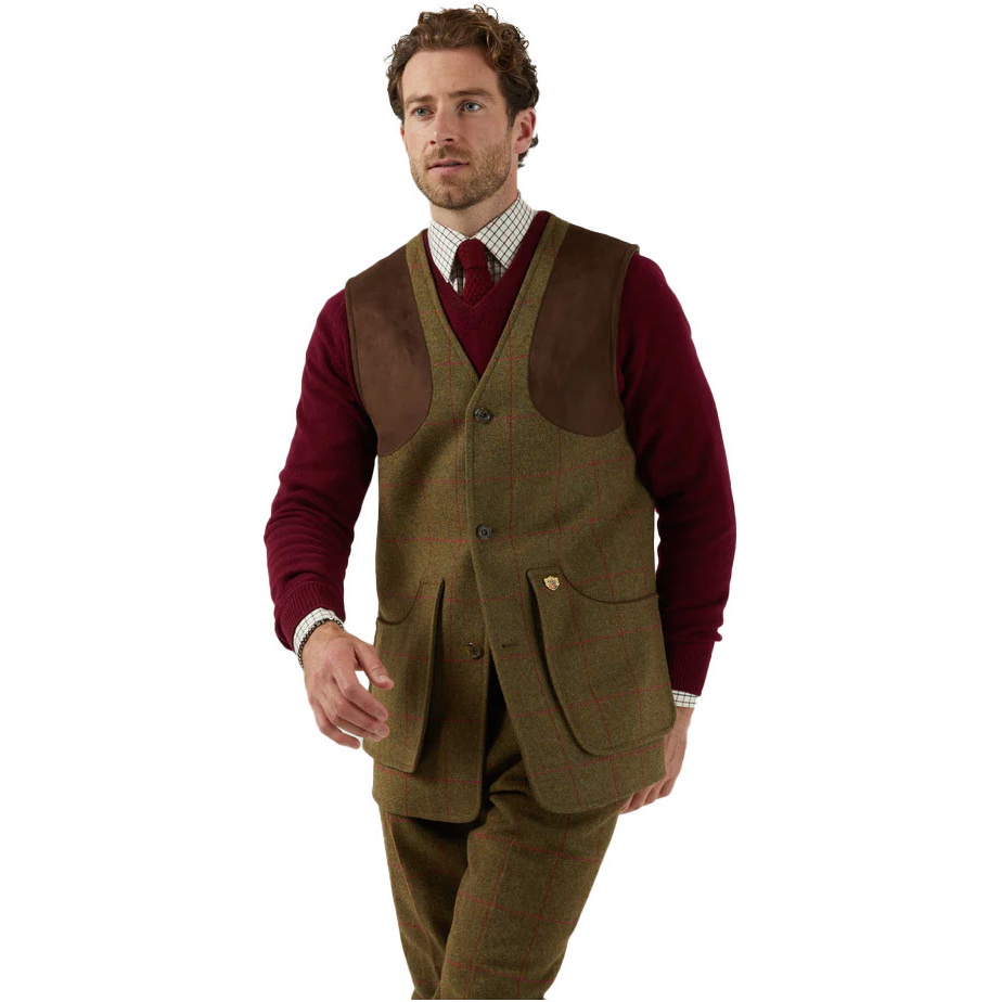 2026 Alan Paine Herren Combrook Tweed Weste COMGWCT - Sage